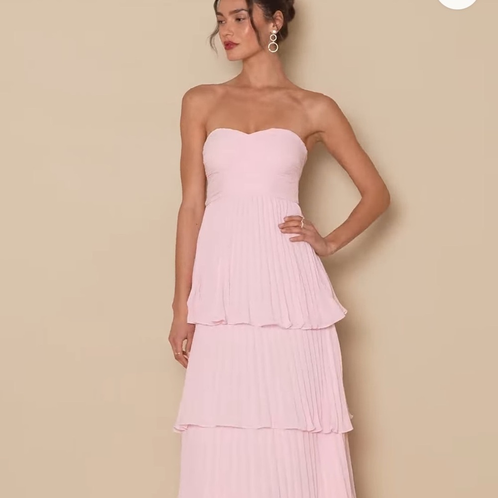 Elegant Strapless Pink Dress